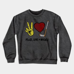 Peace, Love + Hockey Crewneck Sweatshirt